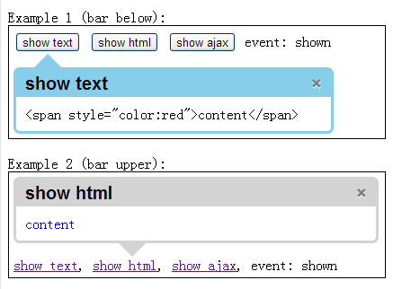 jQuery blade-infobar